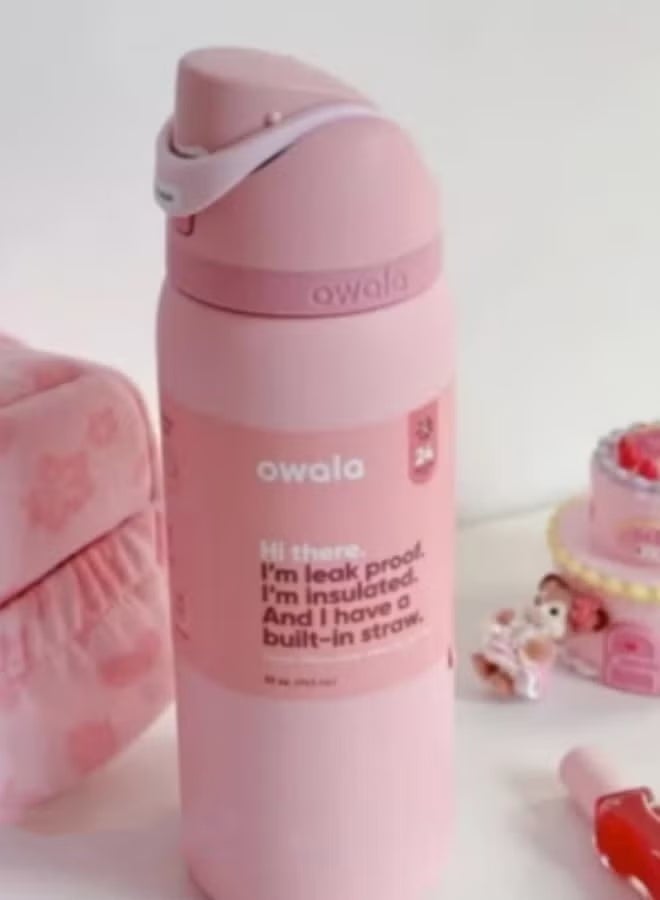 (Rose Quartz 32OZ)FreeSip Insulated Stainless Steel Water Bottle with Straw for Sports, Travel, and School BPA-Free Sports Water Bottle - view 3